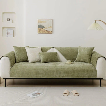 Sofa Cover Chenille Waffle Weave Non-Slip Machine-Washable
