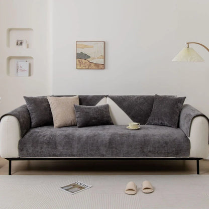 Sofa Cover Chenille Waffle Weave Non-Slip Machine-Washable