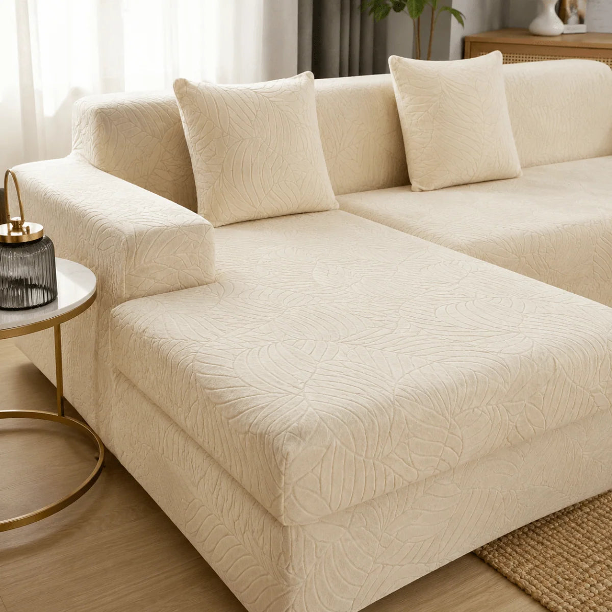 Sofa Cover L-Shaped Polyester Machine-Washable