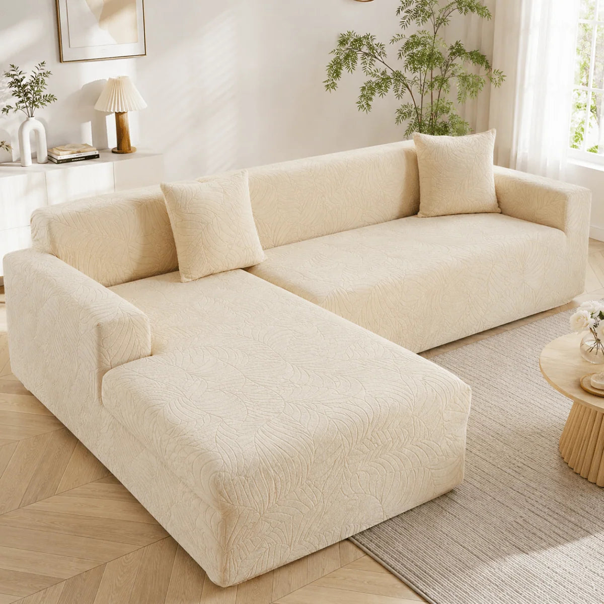 Sofa Cover L-Shaped Polyester Machine-Washable