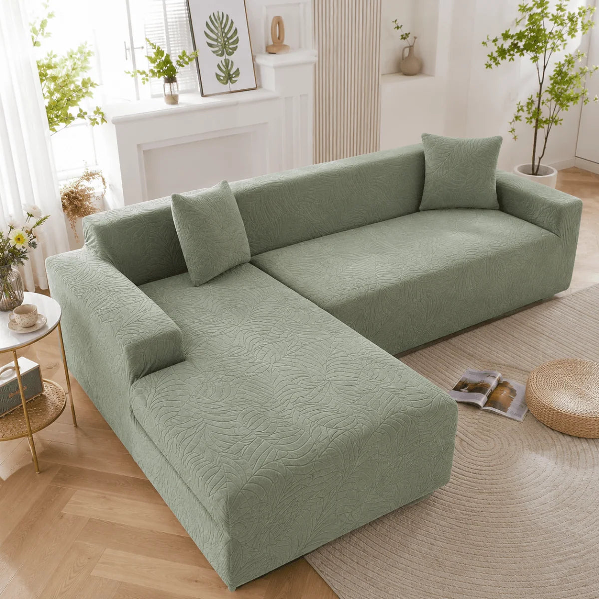 Sofa Cover L-Shaped Polyester Machine-Washable
