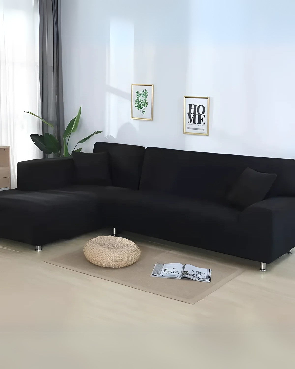 Sofa Cover Modular Stretch Milk-Silk Fits 92–118 In