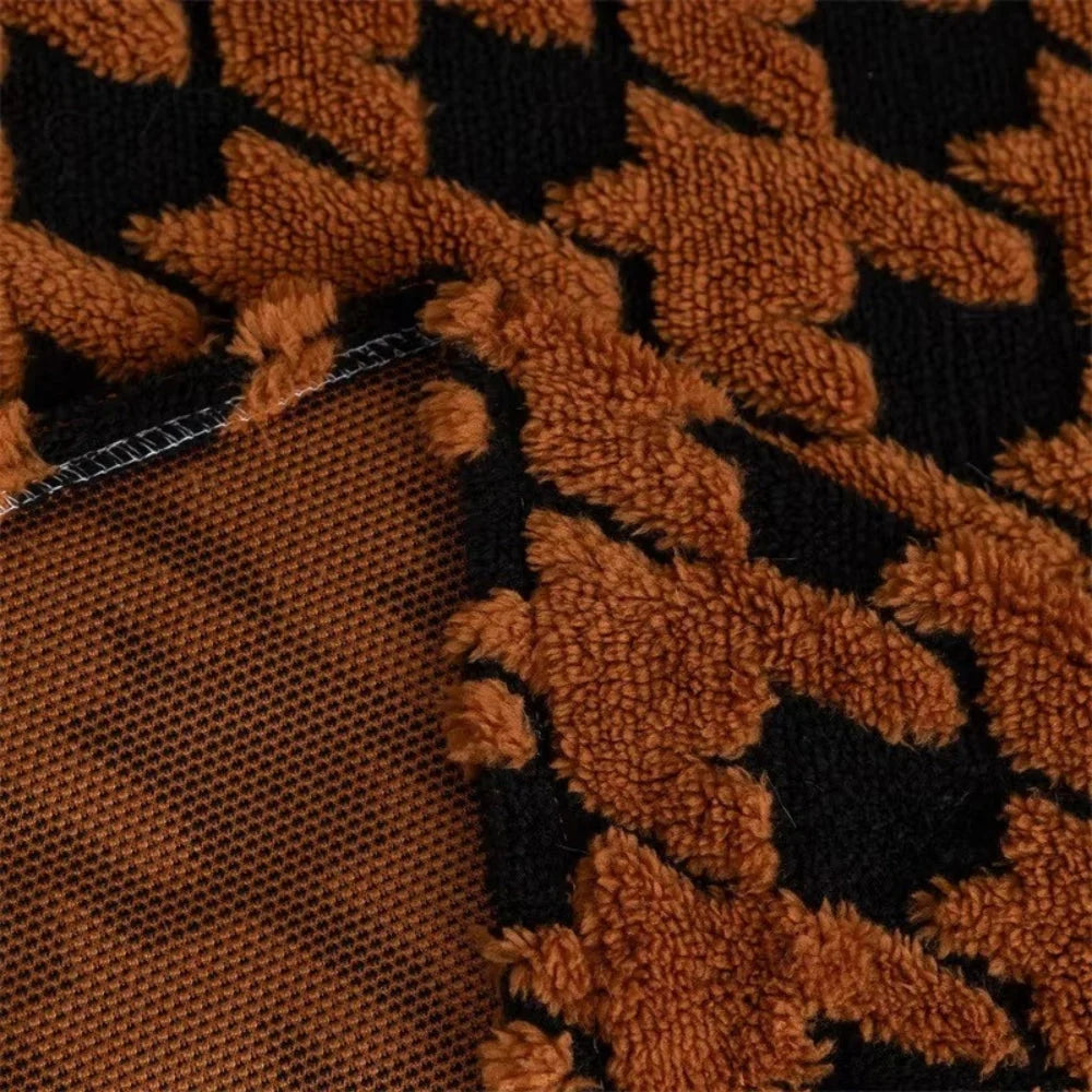Sofa Cover Plush Microfiber Non-Slip Houndstooth