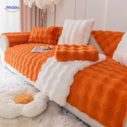 Sofa Cover Plush Non-Slip Scratch-Resistant Pet Protection