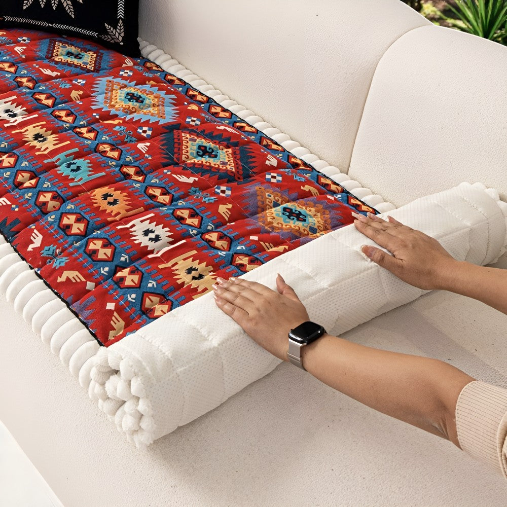 Sofa Cover Quilted Microfiber Blend Non-Slip Machine Washable