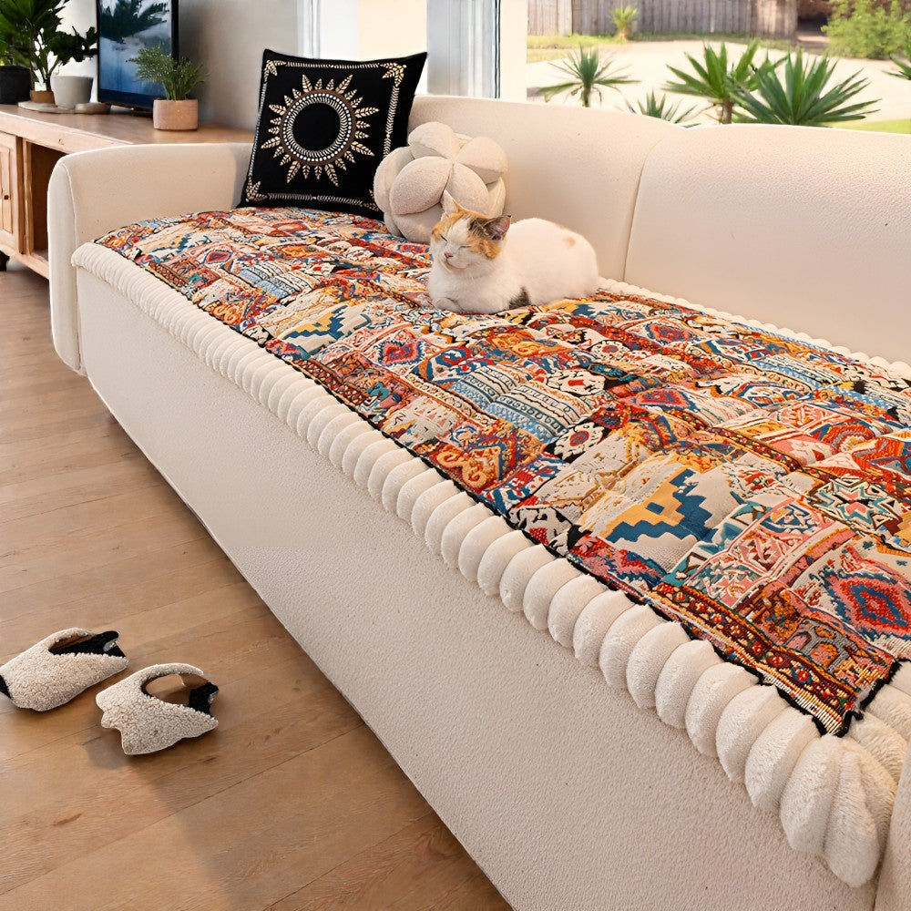 Sofa Cover Quilted Microfiber Blend Non-Slip Machine Washable