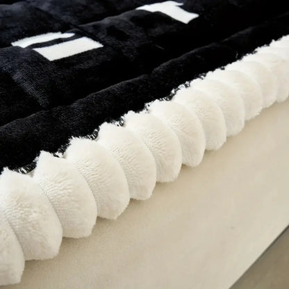 Sofa Cover Quilted Microfiber Ruffled Edge Machine Washable
