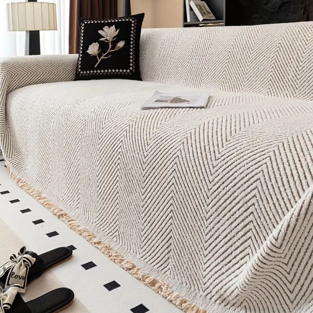 Sofa Cover Splash-Resistant Non-Slip Herringbone Machine-Washable