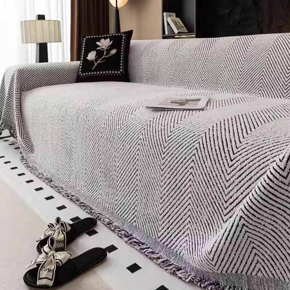 Sofa Cover Splash-Resistant Non-Slip Herringbone Machine-Washable