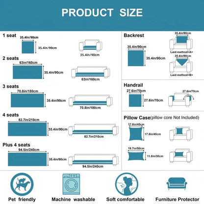 Sofa Cover Thick Textured Non-Slip Machine Washable