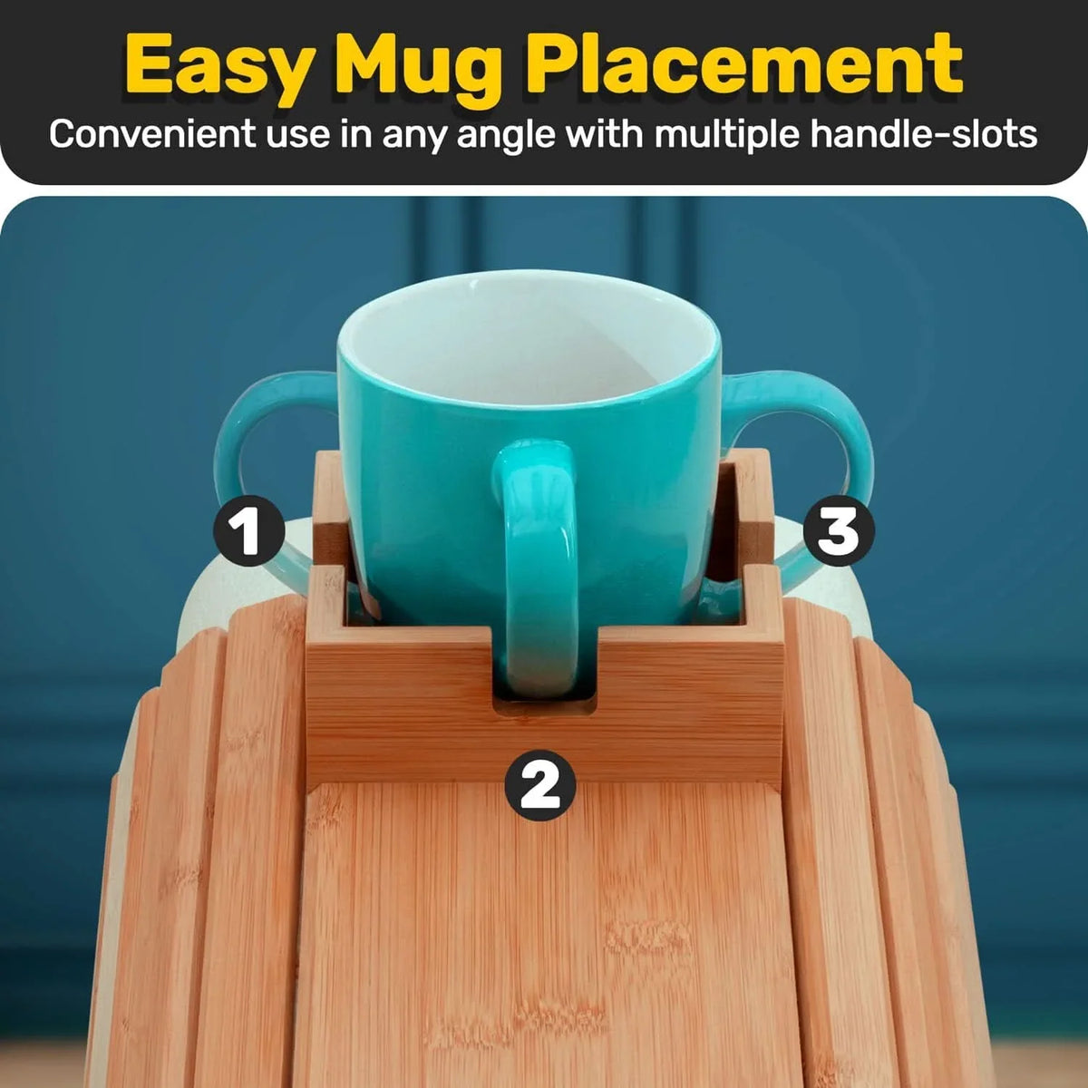 Sofa Drink Holder Bamboo Space-Saving Cup & Mug Tray