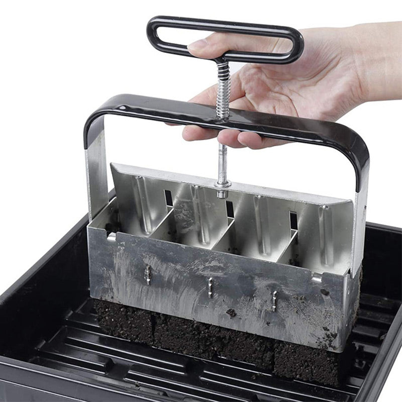 Soil Block Maker Stainless Steel Adjustable Block Sizes