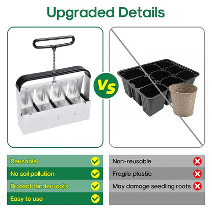 Soil Block Maker Stainless Steel Adjustable Block Sizes