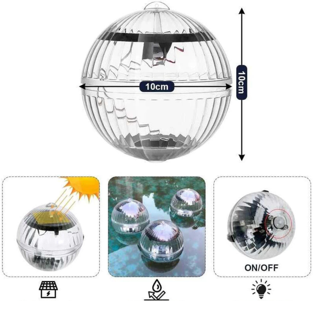 Solar Floating LED Light Automatic RGB & IP65 Waterproof