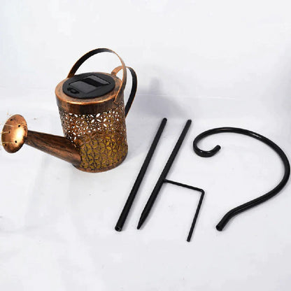 Solar Garden Lamp Watering Can Automatic Rain Sound