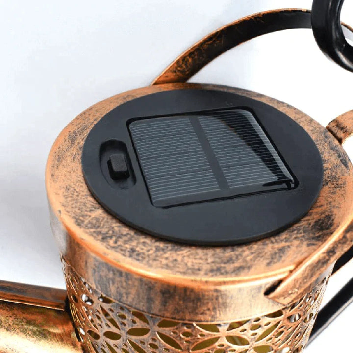 Solar Garden Lamp Watering Can Automatic Rain Sound