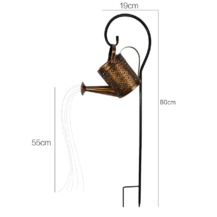 Solar Garden Lamp Watering Can Automatic Rain Sound