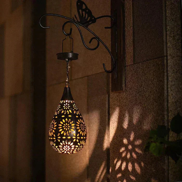 Solar Garden Lantern Stainless Steel Weatherproof 12-Hour Lighting