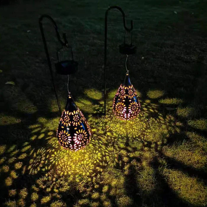 Solar Garden Lantern Stainless Steel Weatherproof 12-Hour Lighting