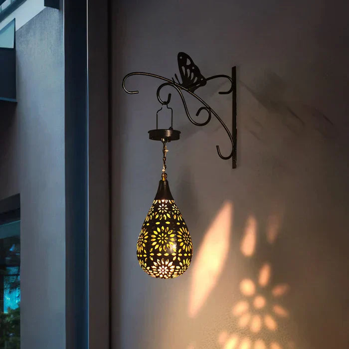 Solar Garden Lantern Stainless Steel Weatherproof 12-Hour Lighting
