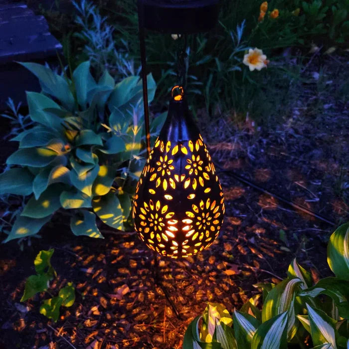Solar Garden Lantern Stainless Steel Weatherproof 12-Hour Lighting
