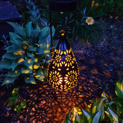 Solar Garden Lantern Stainless Steel Weatherproof 12-Hour Lighting