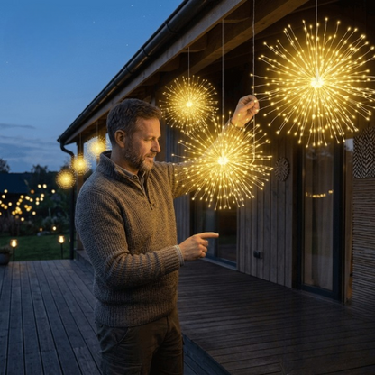 Solar Garden Light Firework LED Automatic Weatherproof
