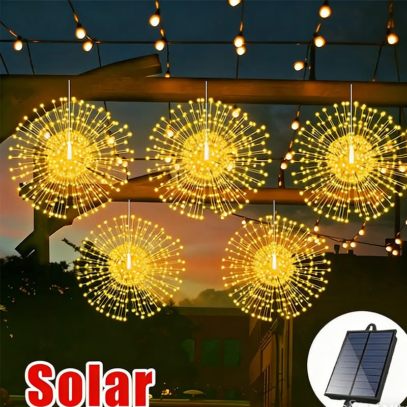 Solar Garden Light Firework LED Automatic Weatherproof