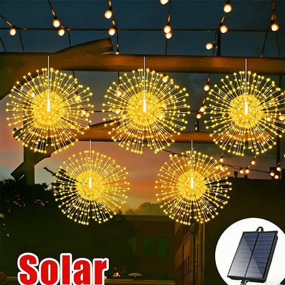 Solar Garden Light Firework LED Automatic Weatherproof