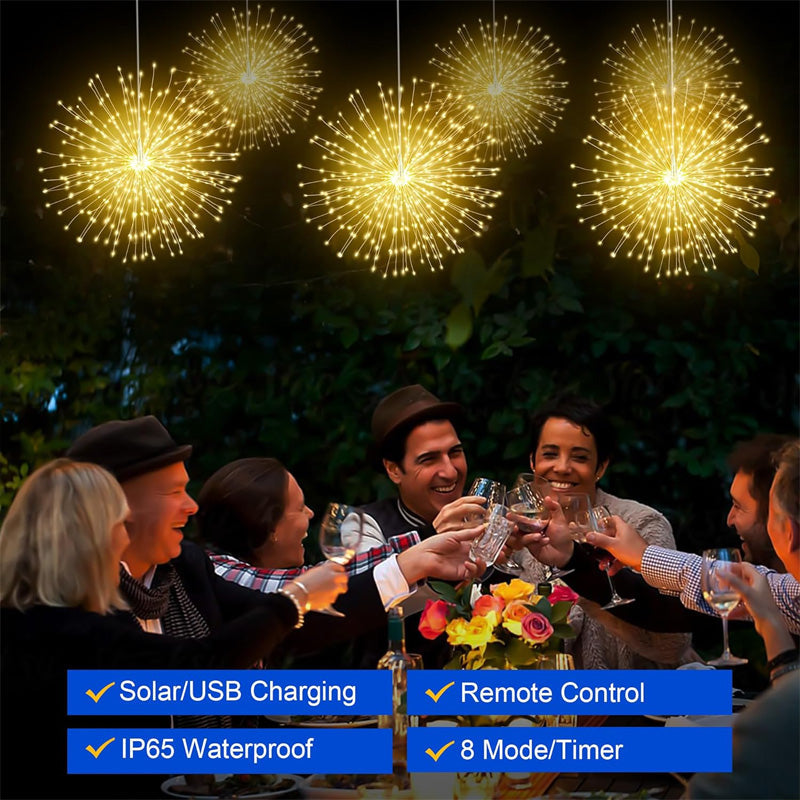 Solar Garden Light Firework LED Automatic Weatherproof