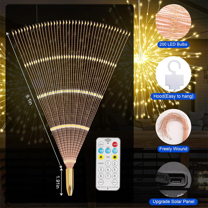 Solar Garden Light Firework LED Automatic Weatherproof