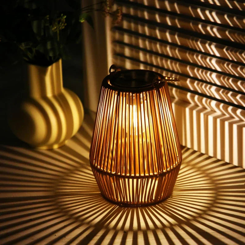 Solar Garden Light Handwoven Warm Glow Waterproof