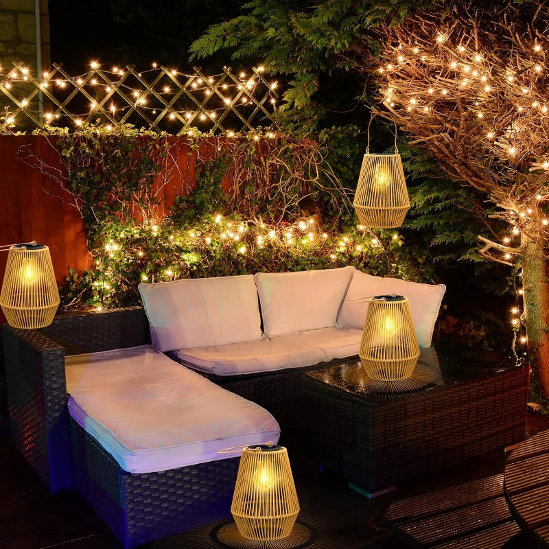 Solar Garden Light Handwoven Warm Glow Waterproof