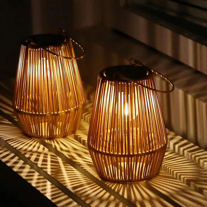Solar Garden Light Handwoven Warm Glow Waterproof