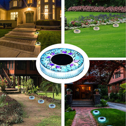 Solar Garden Light Mosaic Glass Dusk To Dawn