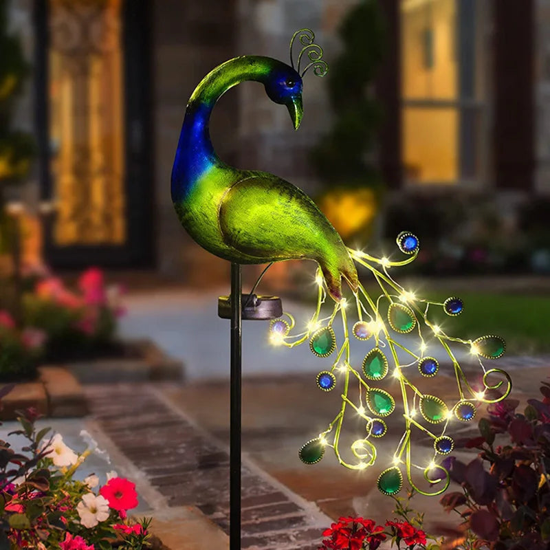 Solar Garden Light Peacock Design Reinforced Iron & Waterproof