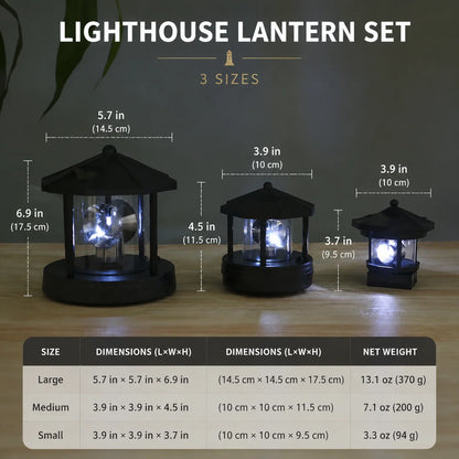 Solar Garden Light Rotating Beacon Automatic Dusk Activation IP44 Weather-Resistant