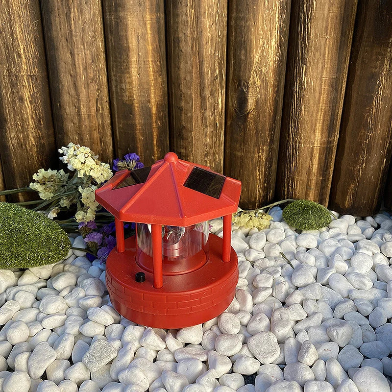 Solar Garden Light Rotating Beacon Automatic Dusk Activation IP44 Weather-Resistant