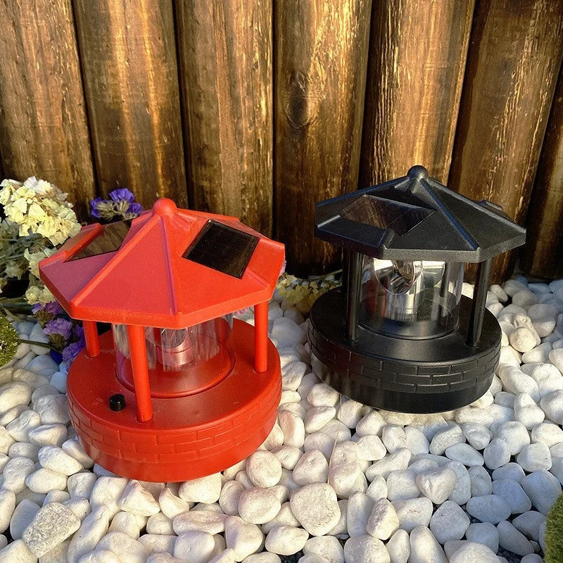Solar Garden Light Rotating Beacon Automatic Dusk Activation IP44 Weather-Resistant