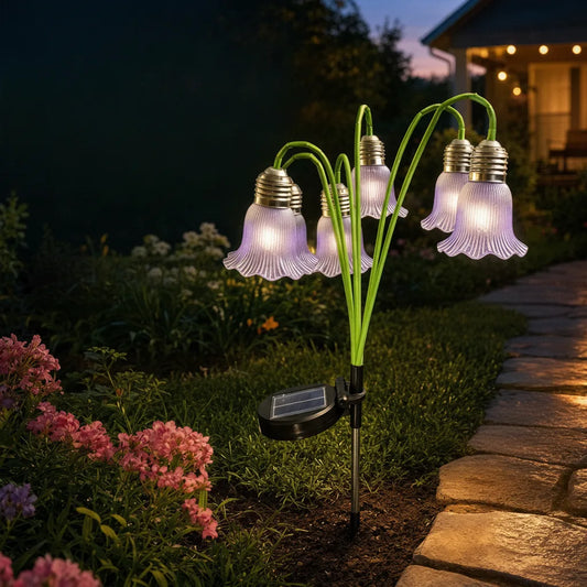 Solar Garden Light Tulip-Shaped Weatherproof Up To 12 Hours