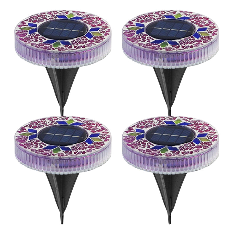 Solar Garden Lights Handcrafted Mosaic IP69 Set Of 4