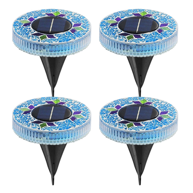Solar Garden Lights Mosaic Glass Set of 4