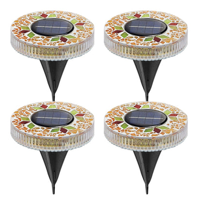 Solar Garden Lights Mosaic Glass Set of 4