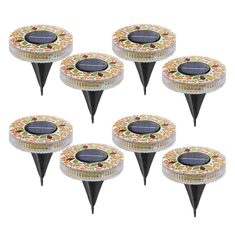 Solar Garden Lights Mosaic Glass Set of 4