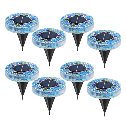 Solar Garden Lights Mosaic Glass Set of 4