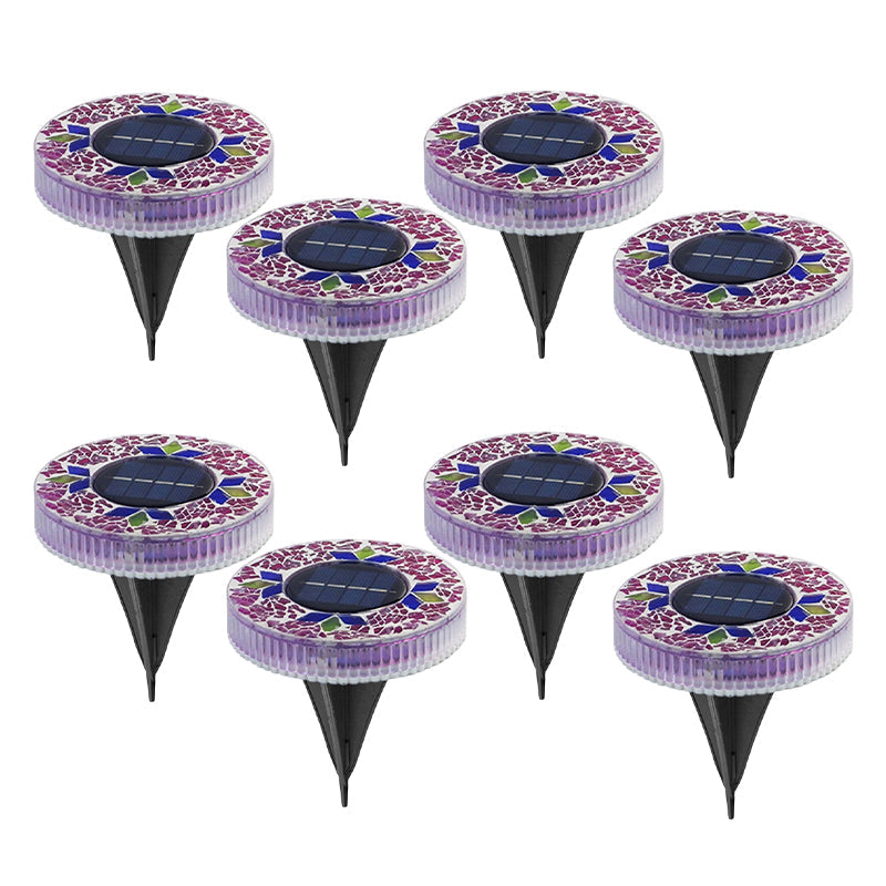 Solar Garden Lights Mosaic Glass Set of 4