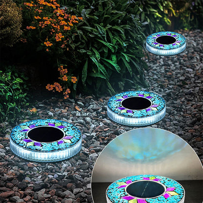 Solar Garden Lights Mosaic Glass Set of 4