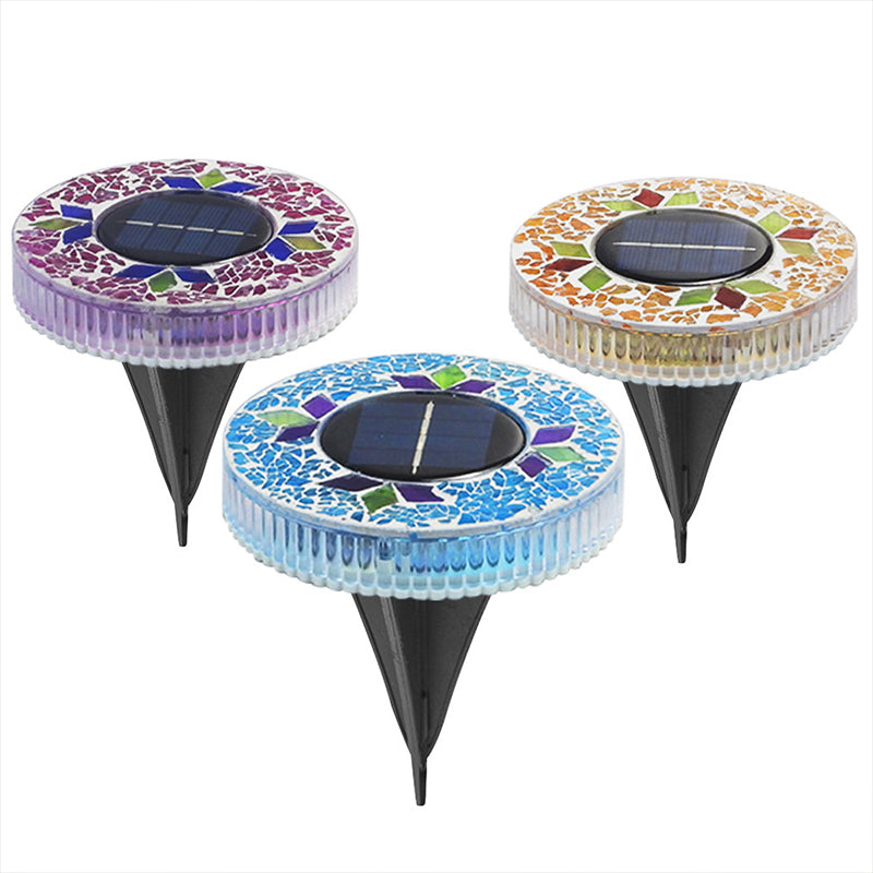 Solar Garden Lights Mosaic Glass Set of 4