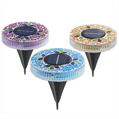 Solar Garden Lights Mosaic Glass Set of 4