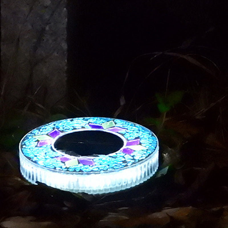 Solar Garden Lights Mosaic Glass Set of 4